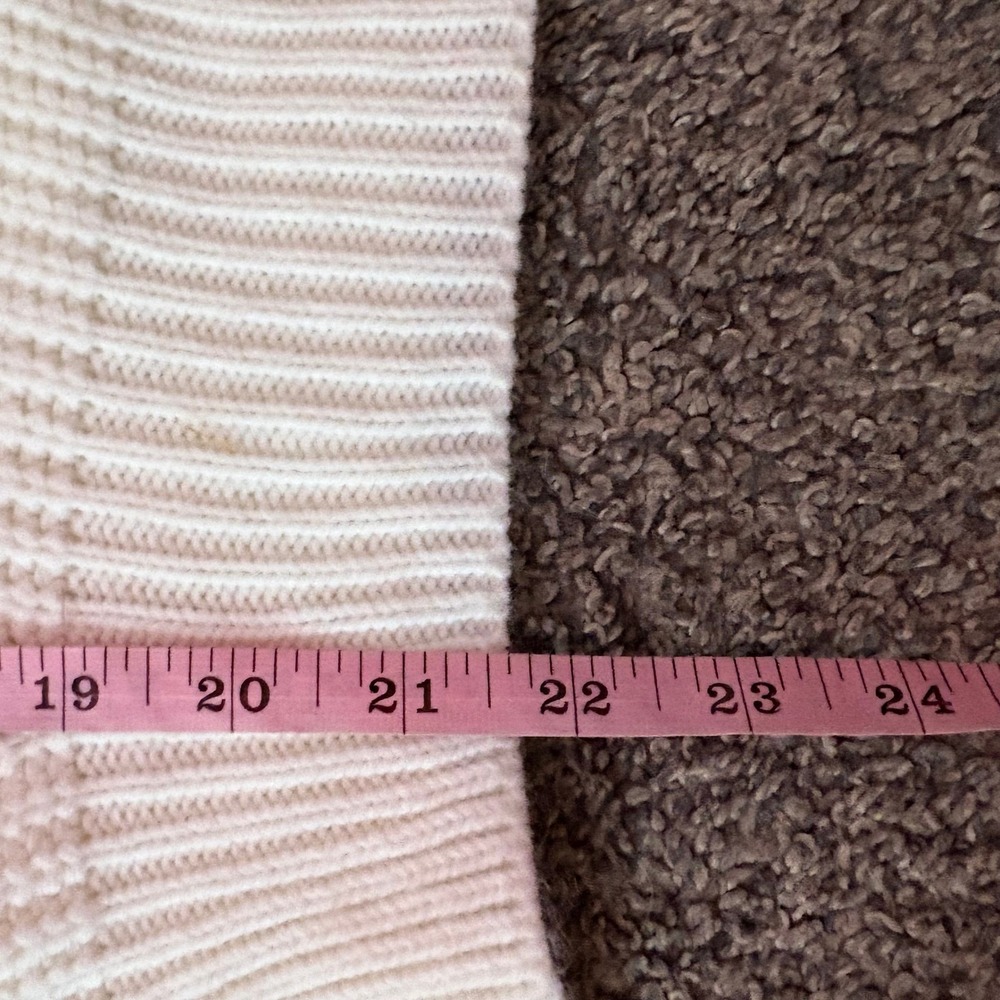 Exlura Cardigan Sweater Women Large Cream Chunky Pointelle Knit V-Neck Cozy - Picture 8 of 11